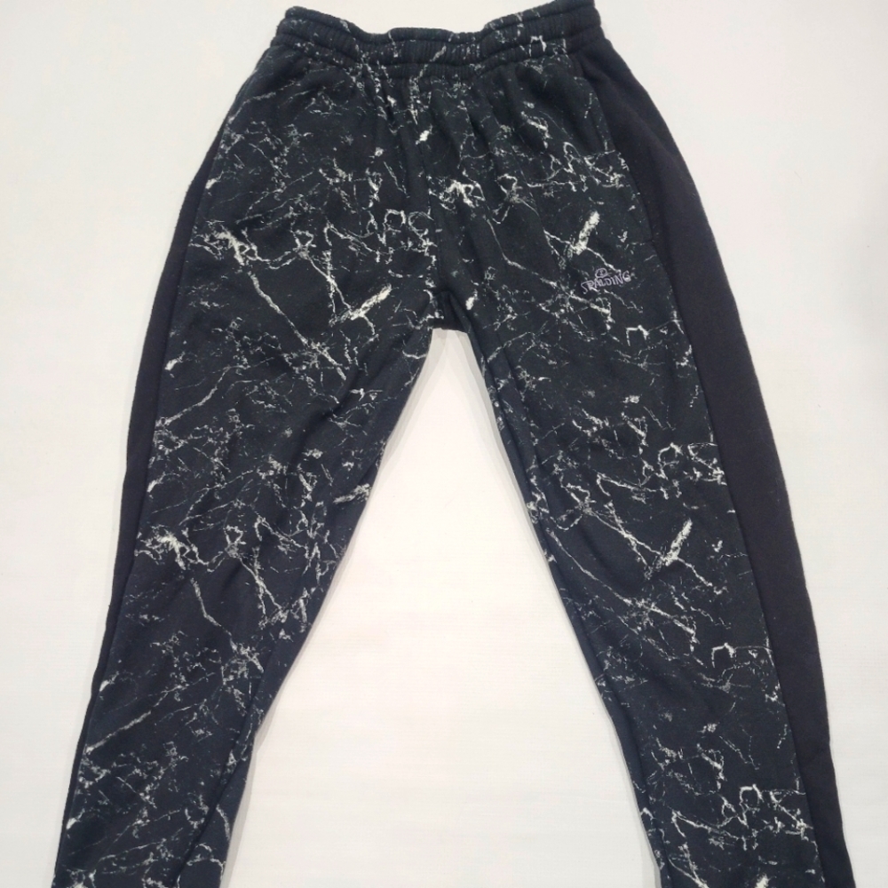 Spalding sweatpants black marble with pockets size medium 364